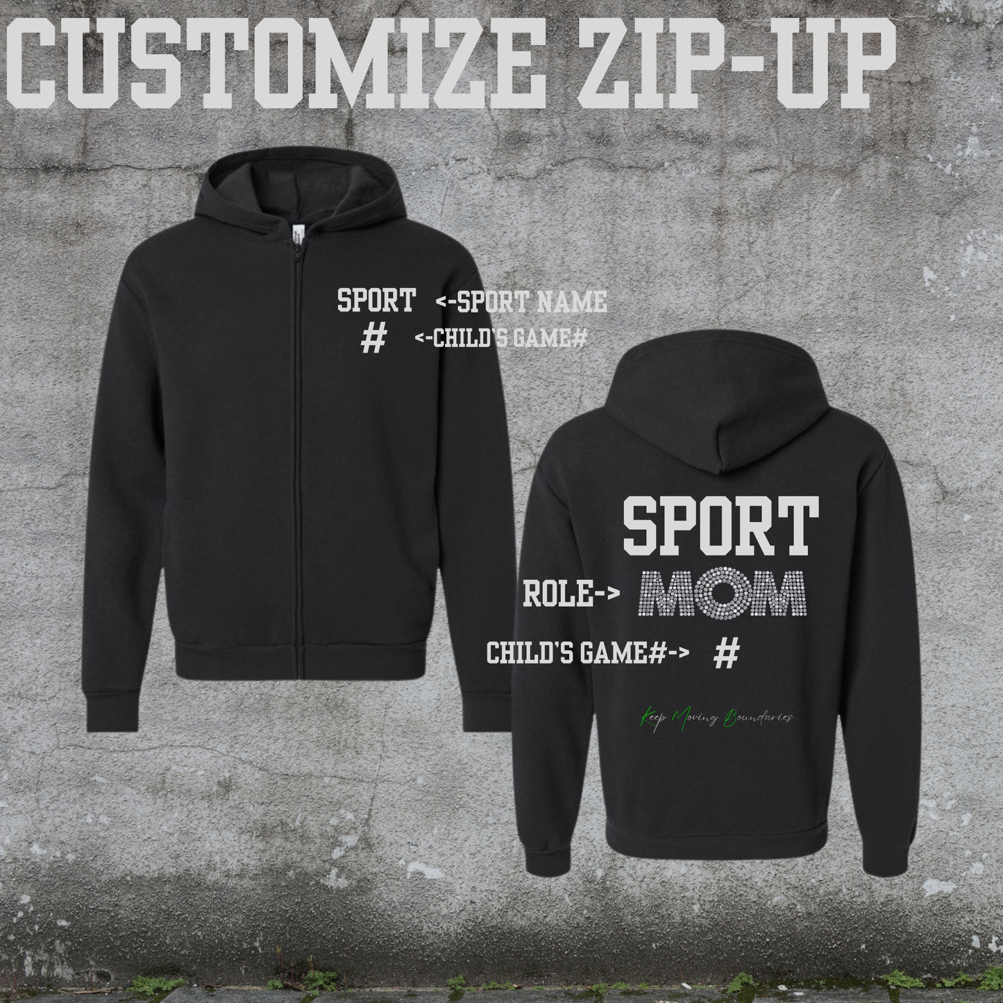 Customizable Sideline Fan Zip-Up